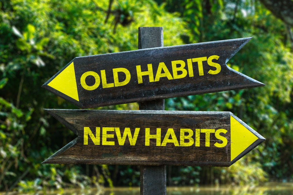 old habits + new habits concept
