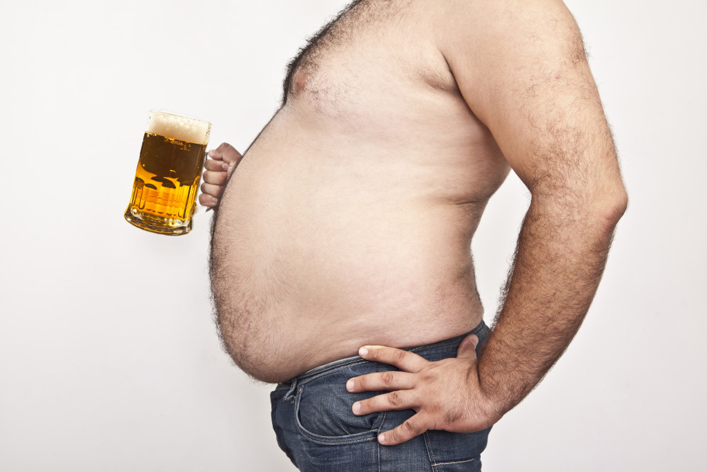 a person with beer belly